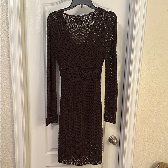 Michael Kors Elegant Brown Crochet Dress - Picture 8 of 15